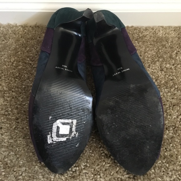 Nine West Peep Toe Suede Purple Pumps Heels 10 - Picture 6 of 8